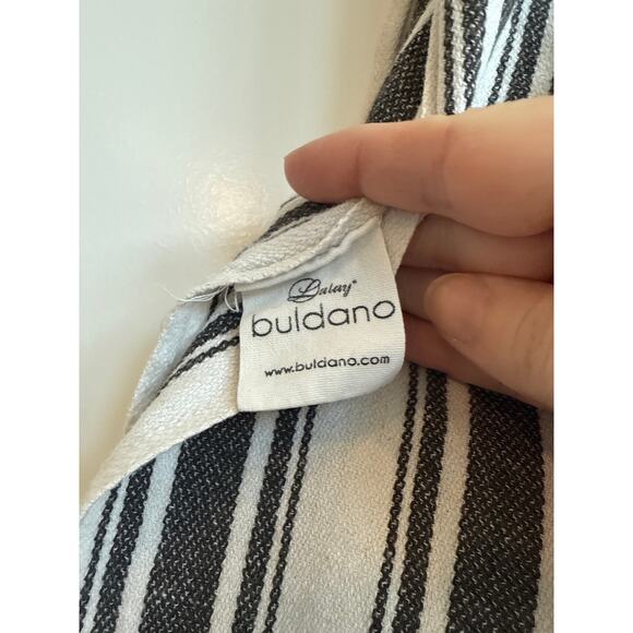 Buldano Cotton/Linen Blend Gray and White Striped Turkish Towel/ Shawl/ Scarf - Picture 4 of 6